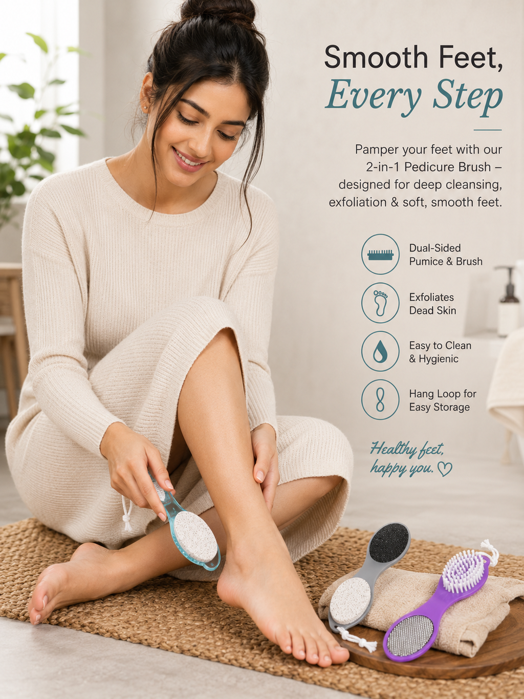 4 in 1 Pedicure Tool Callus Remover Brush – Complete Foot Care  Ar